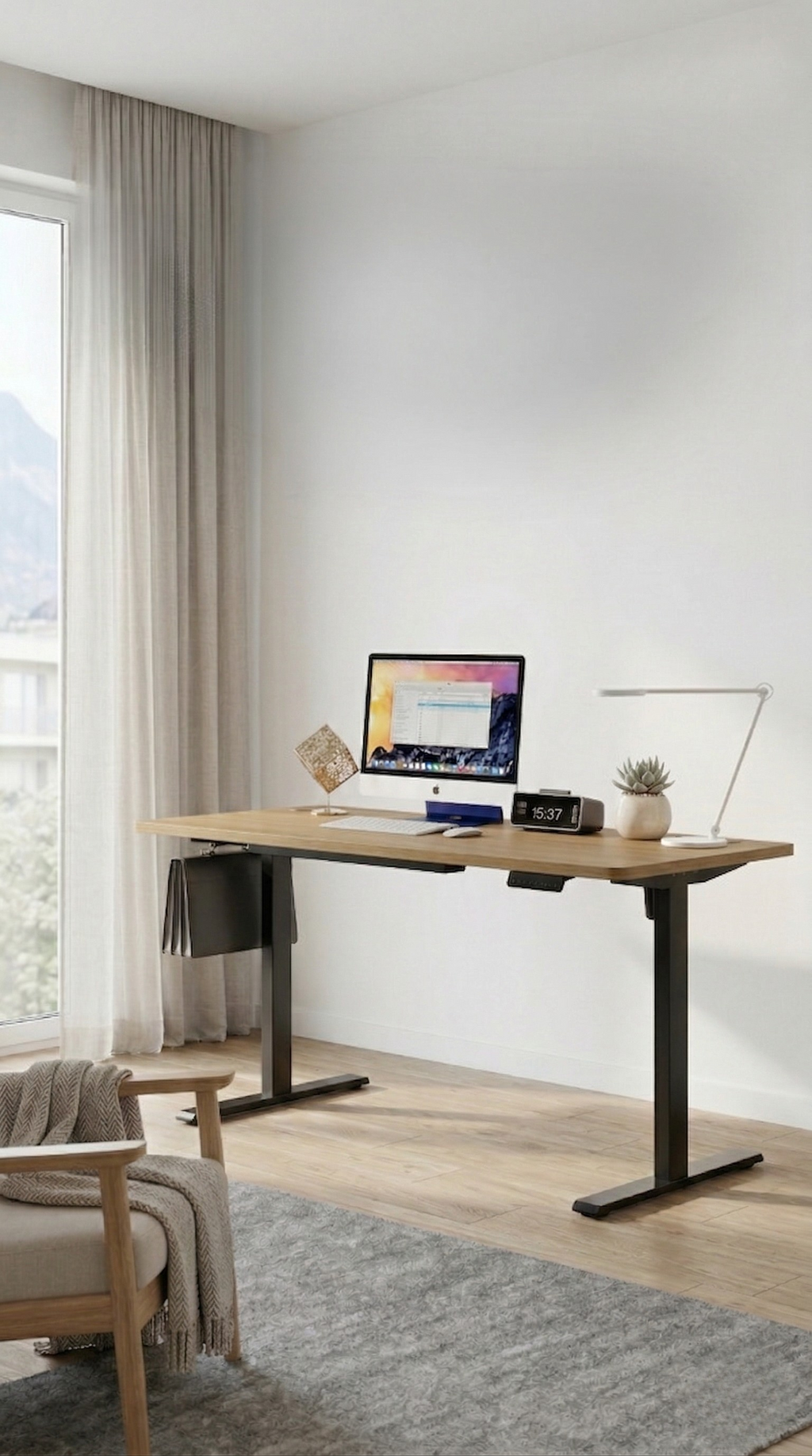 Yüksekliği Ayarlanabilir Ergonomik Bilgisayar & Çalışma Masası - Ceviz