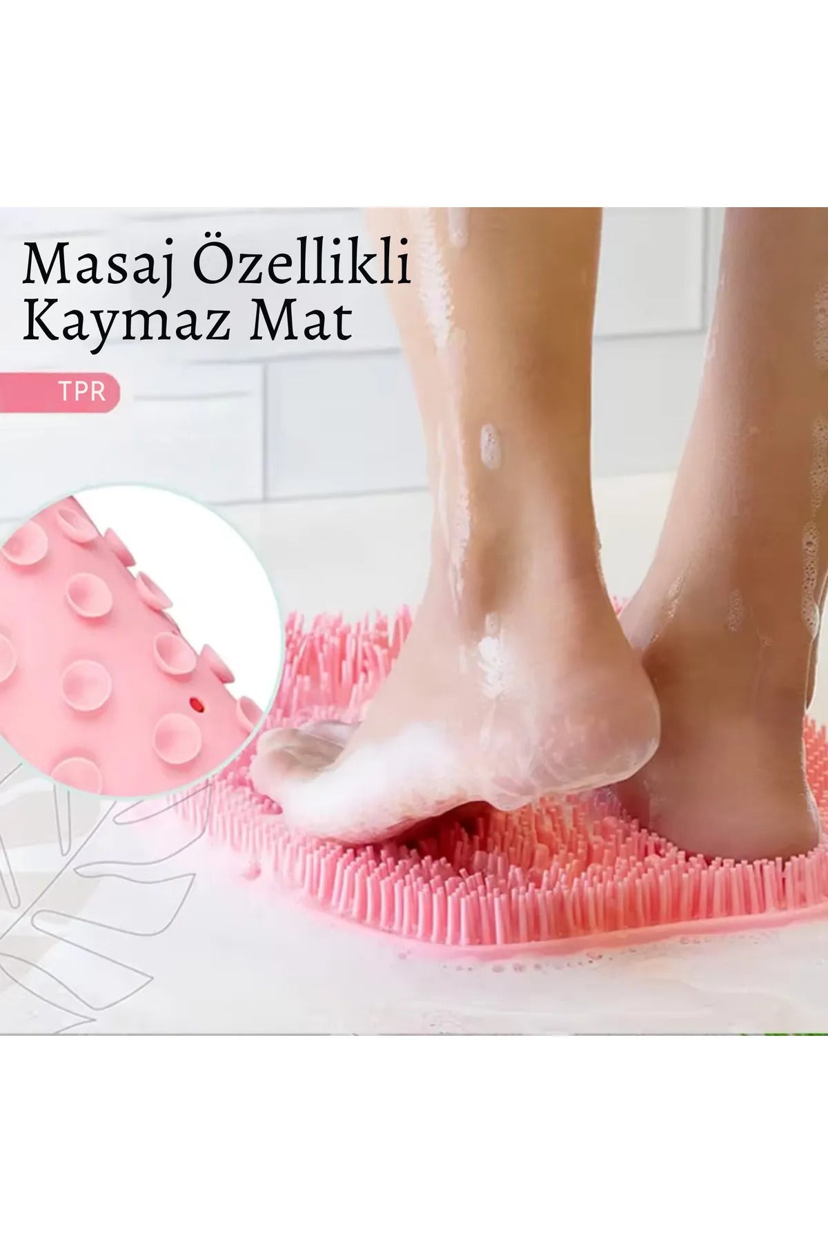Vantuzlu Silikon Banyo Fırçası Ayak Masaj Pedi Sırt Kesesi Vücut Yıkama Lifi