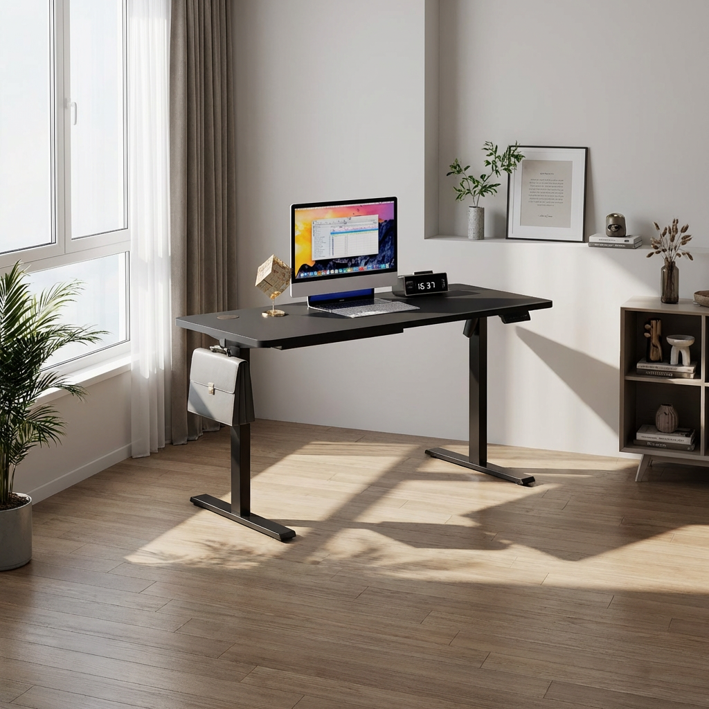 Yüksekliği Ayarlanabilir Ergonomik Bilgisayar & Çalışma Masası - Siyah